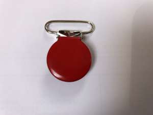 Sele clips - rund og i rød , 25 mm